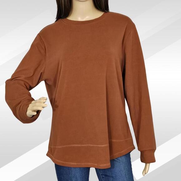 2/$20 Fantaslook Caramel Crewneck Sweatshirt Casual Long Sleeve Top Size L - Picture 1 of 5